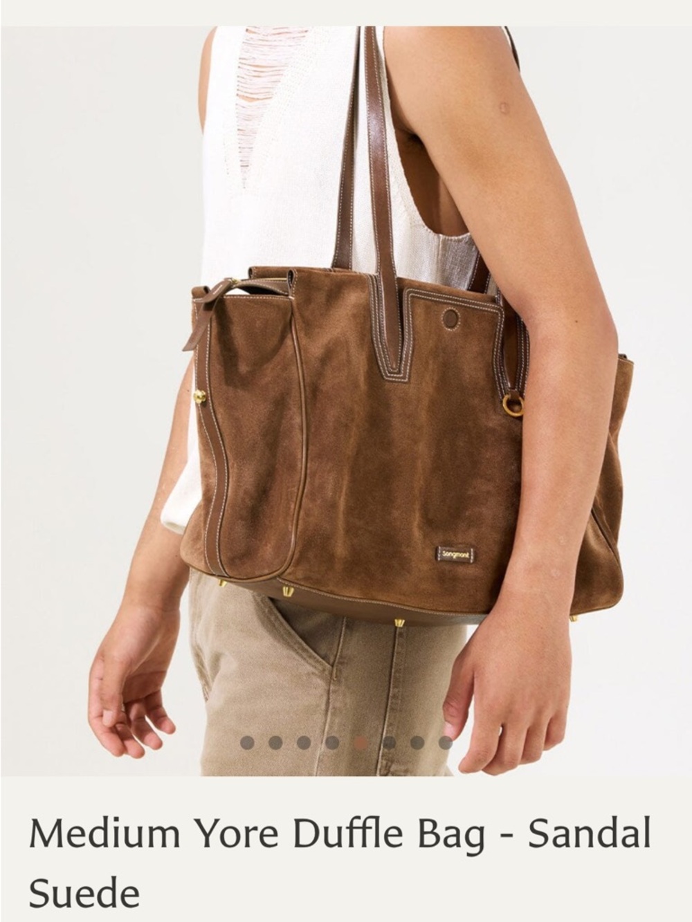 Songmont Medium Yore Duffle Bag in Cow Suede Leather, Vegetable tanned leather
